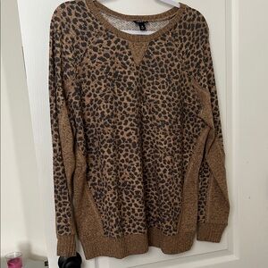 Torrid Size 0 Animal Print Knit French Terry sweatshirt top